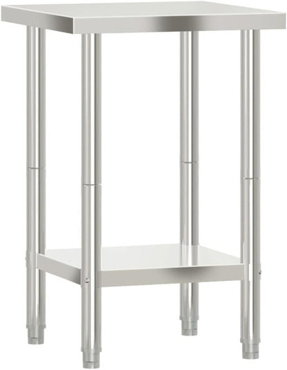 vidaXL Keukenwerktafel 55x55x85 cm roestvrij staal, werktafel keuken, keuken werktafel, keuken werk tafel, werkbank keuken, keuken werkbank - QUORE