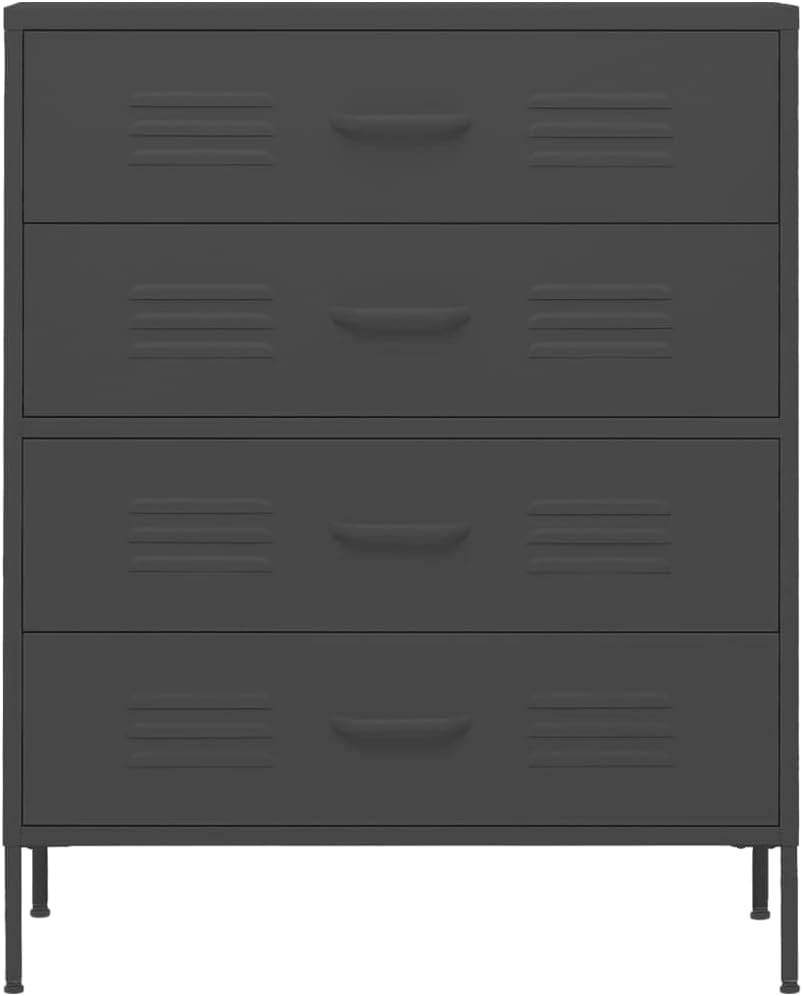 vidaXL Chest of drawers 80x35x101.6 cm steel anthracite coloured