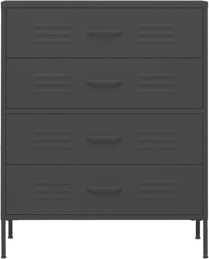 vidaXL Chest of drawers 80x35x101.6 cm steel anthracite coloured