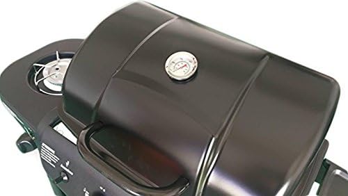 BBQ gasbarbecue met thermometer, zijbrander, voor tuin, picnic en terrazzo - staal zwart gelakt en ABS - (112 x 52,5 x 96.5 cm)