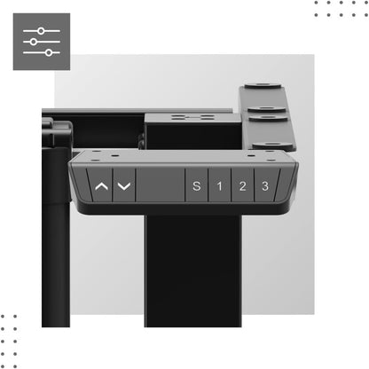 MARK ADLER Xeno 7.6 Electric Desk Frame Double Motor Height Adjustable Ergonomic Corner Desk Max Capacity 80 kg Memory Function Robust Frame Sitting Bar Table Black - QUORE