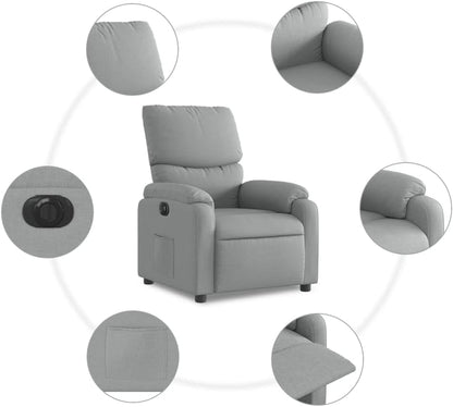ZIRLANLV Recliner Adjustable Backrest, Relaxation Chair with Vibrating Function, Massage Chair, TV Chair, Deck Chair, Upholstered Chair, Recliner (Wine Red) (Light Gray #24)