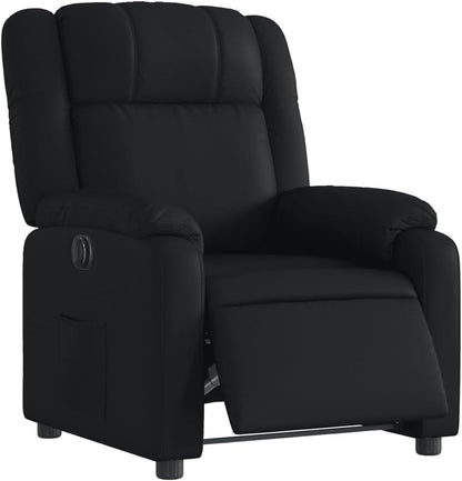 Elektrische Relaxstoel – Relaxfauteuil – Tv-stoel – Ligstoel – Kantelstoel – Zwart Kunstleer – Automatische Ligfunctie Tot 135 Graden – Stevig Hout-Metaal Frame