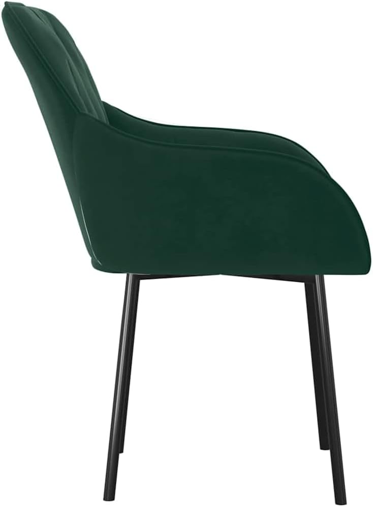 vidaXL Eetkamerstoelen 2 st fluweel donkergroen, eetstoel, keukenstoel, keuken stoel, stoel, eetkamer stoel, zetel, eetkamerstoel met armeluning