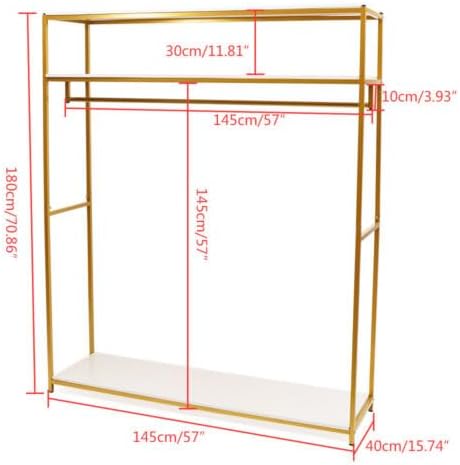 Metal Clothes Rail Wardrobe Ear Storage Display Stand Clothes Rods Freestanding Dressing Cabin Clothes Rack - QUORE