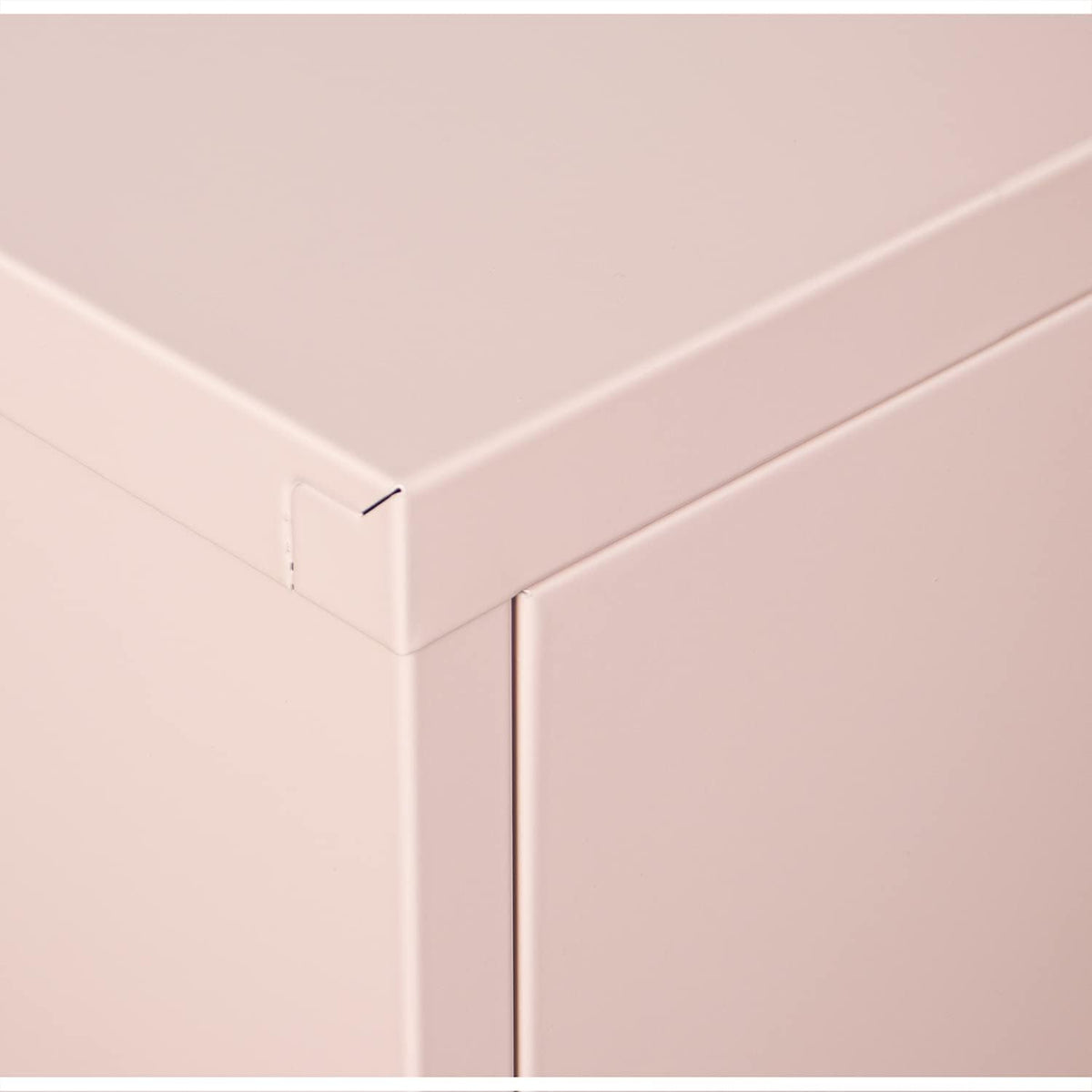 Sideboard met 4 deuren met ventilatieopeningen van metaal in roze, 80 x 35 x 102 cm, hoogte: 15 cm