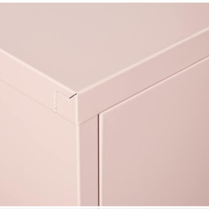 Sideboard met 4 deuren met ventilatieopeningen van metaal in roze, 80 x 35 x 102 cm, hoogte: 15 cm