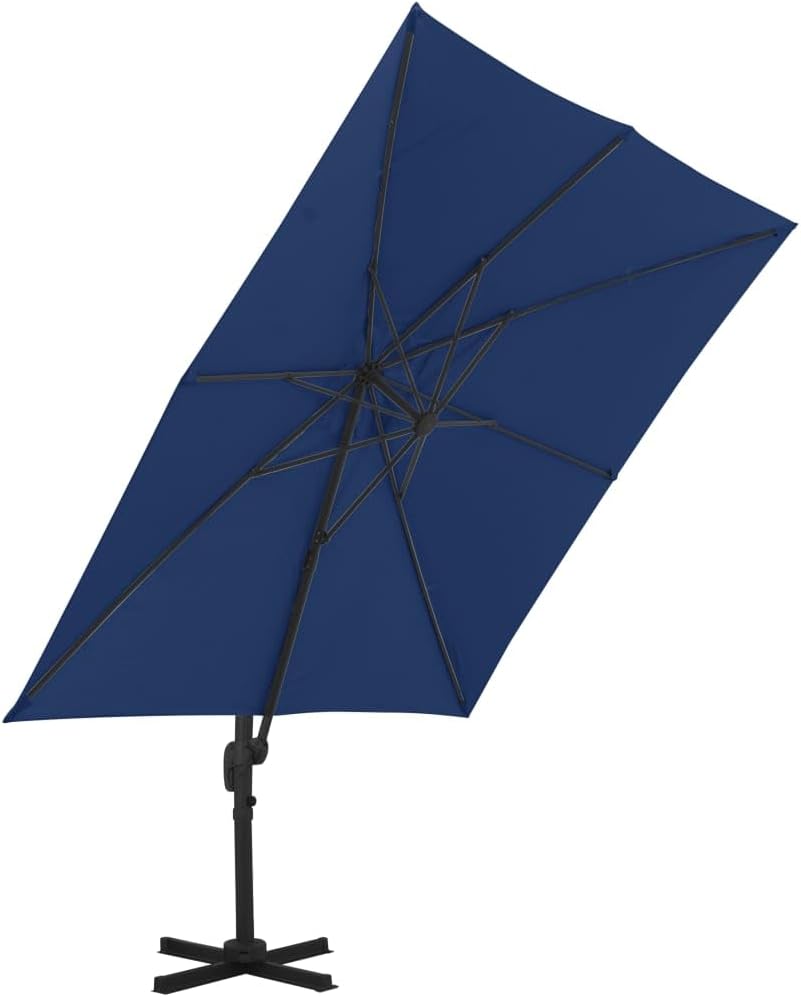 vidaXL Zweefparasol met aluminium paal 3x3 m azuurblauw