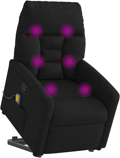 vidaXL Stand up massage chair adjustable microfibre fabric black