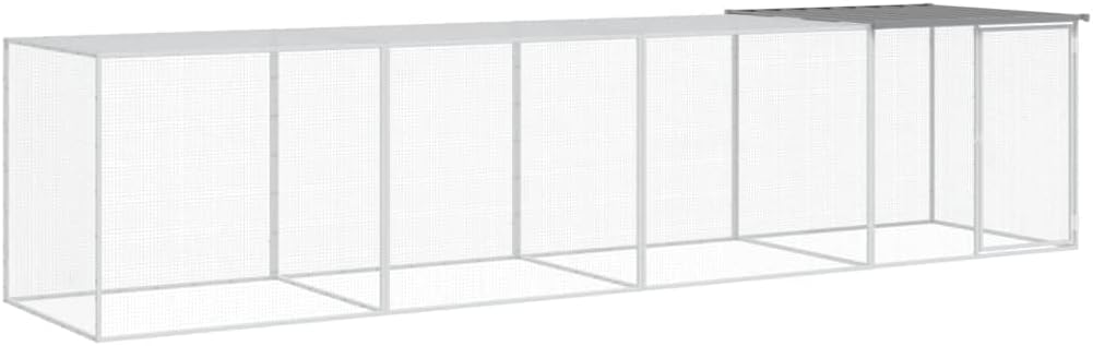 Kippenren – Kippenhok – Buitenren – Dierenren – Kippenkooi – Gegalvaniseerd Staal – Met Dak 404x98x90 cm