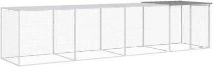 Kippenren – Kippenhok – Buitenren – Dierenren – Kippenkooi – Gegalvaniseerd Staal – Met Dak 404x98x90 cm