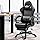 Dowinx Adjustable Gaming Chair PC Office Chair with Footrest, Game Chair with Massage Lumbar Support, Ergonomic PU Gaming Chair with Headrest (Black) - QUORE