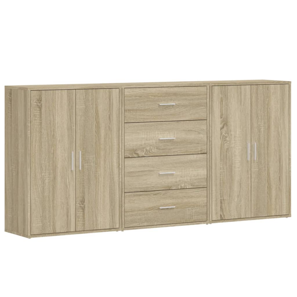 Dressoir – Ladekast – Opbergkast – Woonkamerkast – Kast – Beton Grijs – Robuust Materiaal – Veel Opbergruimte