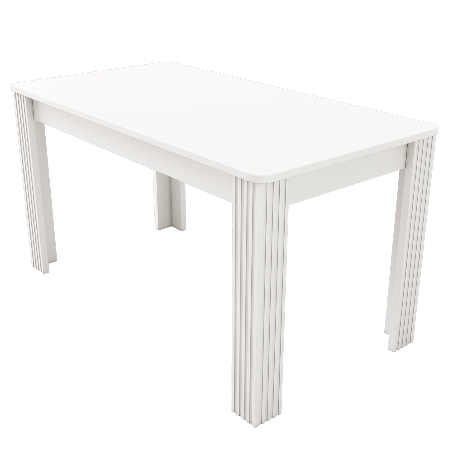 Dining Table, Contemporary Dining Table, Sturdy Dining Table, Table with Four Legs, Oak Wood Table, Rectangular Dining Table, Coffee Leisure Table, Modern Simple Dining Table, White[OLD SKU:WF312300AAW]