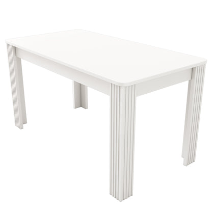Dining Table, Contemporary Dining Table, Sturdy Dining Table, Table with Four Legs, Oak Wood Table, Rectangular Dining Table, Coffee Leisure Table, Modern Simple Dining Table, White[OLD SKU:WF312300AAW]