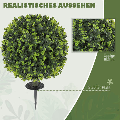 Kunstplanten – Nepplanten – Kunstbloemen – Kamerplanten – Kunstdecoratie – UV-bestendig – Inclusief Grondpin – 2 Stuks – Ø40 x 56 cm