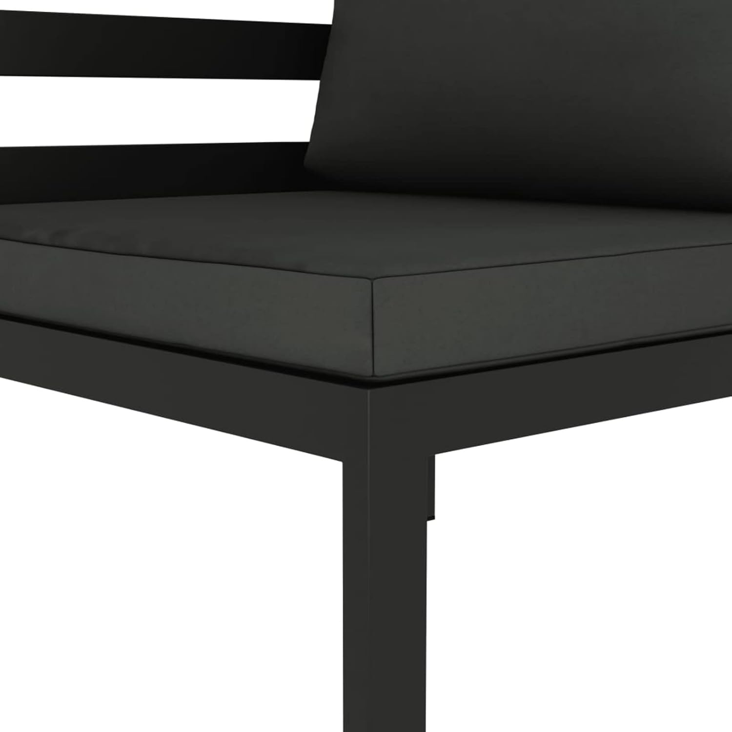Tidyard Pallet Corner Sofa Aluminium Anthracite with Cushion 70 x 70 x 64.5 cm Garden Bench Aluminium Sofa Pallets Modular Garden Bench Aluminium Garden Bench - QUORE