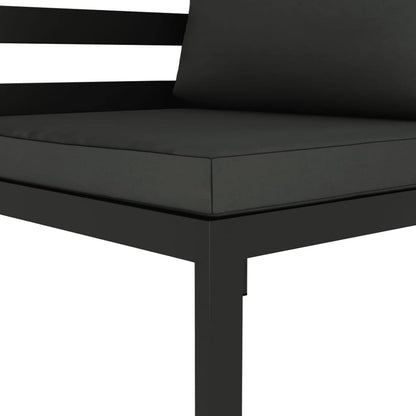 Tidyard Pallet Corner Sofa Aluminium Anthracite with Cushion 70 x 70 x 64.5 cm Garden Bench Aluminium Sofa Pallets Modular Garden Bench Aluminium Garden Bench - QUORE