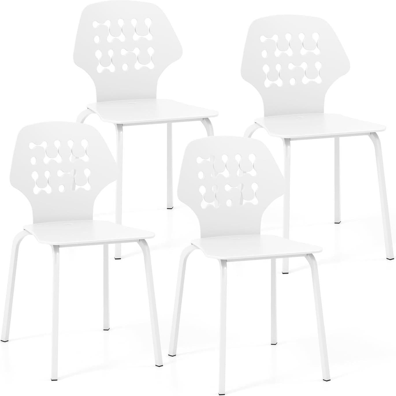 Eetkamerstoelen – Keukenstoelen – Stoelen Set – Design Stoelen – Witte Stoelen – Ergonomisch Comfort – Stevig Metalen Frame