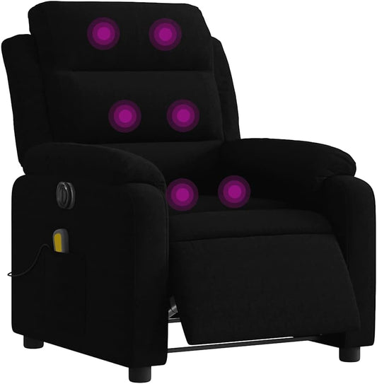 Massagefauteuil Elektrisch – Massagestoel – Relaxfauteuil – Verstelbare Loungestoel – Fluwelen Fauteuil – 6-Punts Vibratiemassage – Elektrisch Verstelbaar Tot 135°