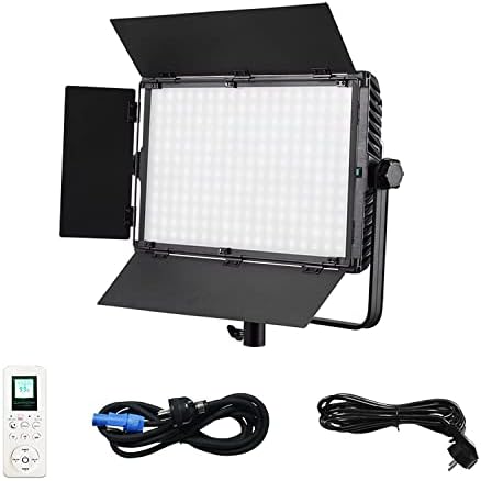 A-2200IIQ Dimmen 3200k-5500k LED 100w Bi-color Studio Video Panel Licht met Barndoor, Afstandsbediening & DMX voor conferentiefotografie Youtube Verlichting
