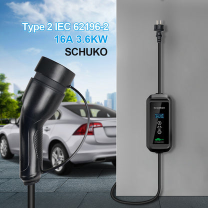 Laadkabel – Laadkabel Auto – Oplaadkabel EV – EV Kabel – Elektrische Auto Kabel – 5 Meter Lengte – 16A 1-Fase 3,6 kW – Schuko Stekker – Duurzaam PP Materiaal
