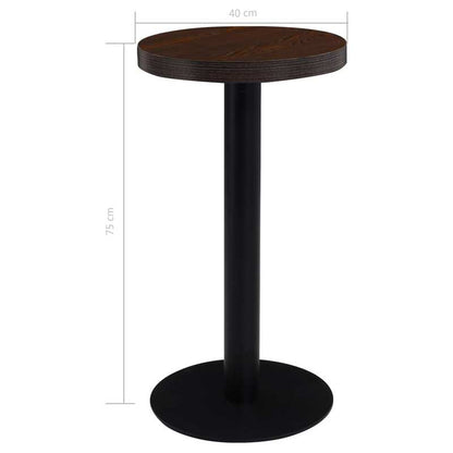 Bistrotic Dark Brown 40cm MDF Bistro Table - Modern Style, Durable & Practical, Easy to Clean with Damp Cloth, Perfect for Indoor/Outdoor Use, No Power Needed, Ideal for Dining or Decor, Dining Table | Modern Bistro Table | D