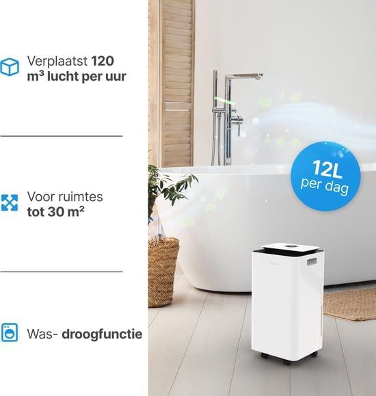 Luchtontvochtiger – Luchtzuiveraar – Vochtvreter – Anti-Schimmel Machine – Luchtverfrisser – 12L per Dag – HEPA 13 Filter met Ionisator