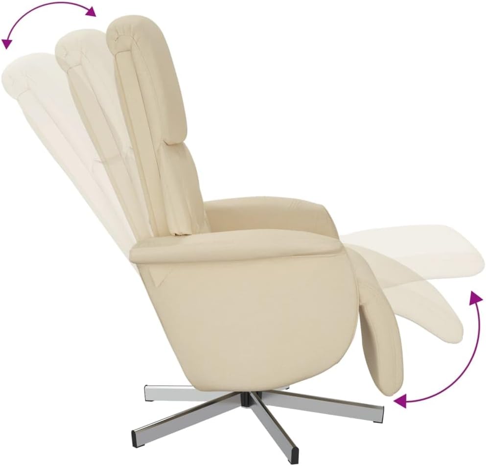 Fauteuil Verstelbaar Met Voetensteun – Relaxfauteuil – Leunstoel – Draaifauteuil – Luie Stoel – Comfortabele Stoffen Bekleding – 360° Draaibaar
