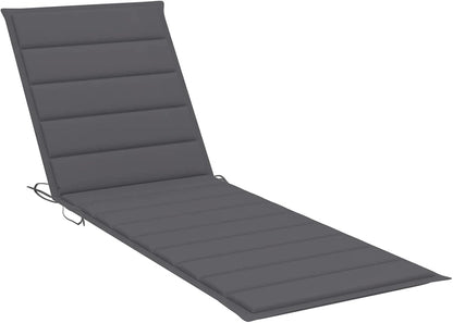 Sun lounger and cushion grey anthracite single lounger hammock garden terrace balcony outdoor terrace pool chairs solid acacia wood grey - QUORE