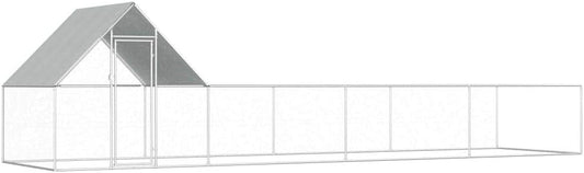 Tidyard Large chicken coop made of galvanised steel, 8 x 2 x 2 m with waterproof roof, suitable for chickens, goose duck - QUORE
