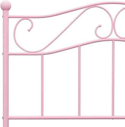 vidaXL Bedframe metaal roze 90x200 cm
