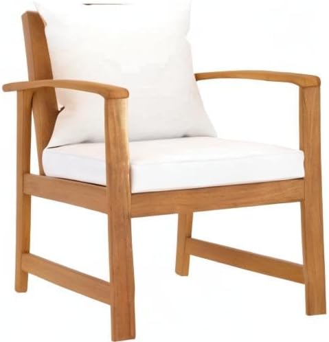 vidaXL Garden chairs 2 pcs with cream cushion solid acacia wood - QUORE