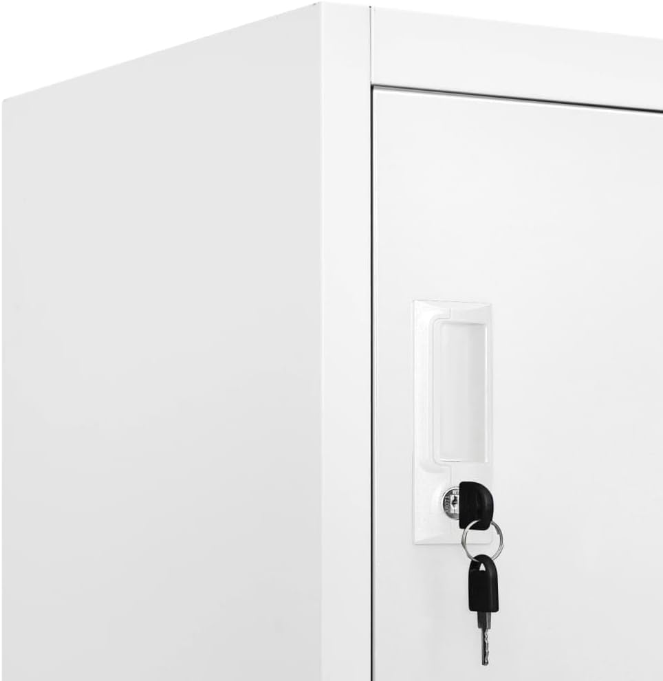 vidaXL Locker Cabinet with 9 Compartments Steel 90x45x180cm Grey Locker Safe Cabinet - QUORE