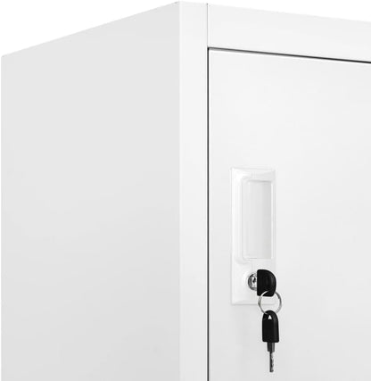 vidaXL Locker Cabinet with 9 Compartments Steel 90x45x180cm Grey Locker Safe Cabinet - QUORE