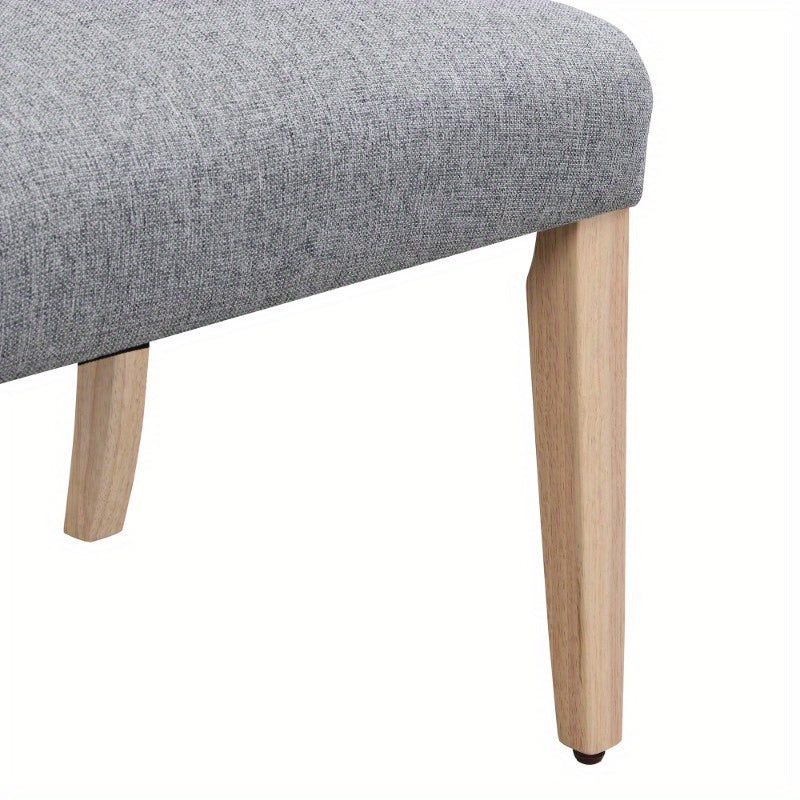 Eetkamerstoel – Keukenstoel – Stoel – Lounge Stoel – Zithoek Stoel – Linnen Bekleding – Verstelbare Zithoogte – Set Van 6 – Massief Houten Poten – Dikke Zitting – Met Armleuningen