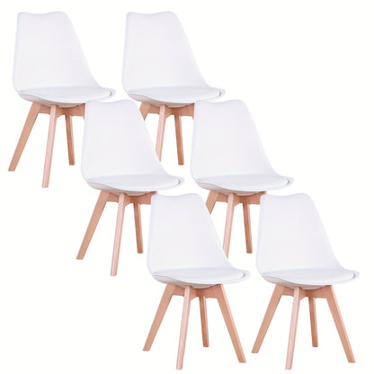 Eetkamerstoelen – Eettafelstoelen – Kuipstoelen – Keukenstoelen – Stoelen – Set van 6 – Ergonomische Rugleuning – Massief Beukenhouten Poten