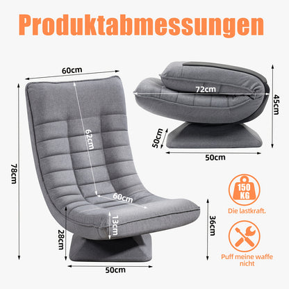 Ergonomische Lounge Stoel – Relaxstoel – Recliner – Tuinstoel – Leunstoel – Verstelbare Rugleuning – Duurzame Polyurethaan Stof – 5-Posities Recline – Grijs