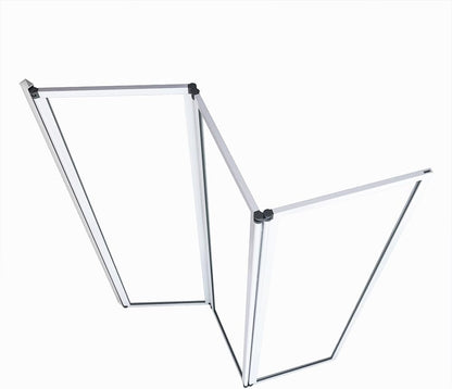 Marwell Triple White Douchewand voor badkuip, 125 x 143 cm, badvouwwand in wit, met helder glas
