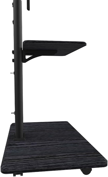 Mobiele TV-Standaard Zwart – TV-Vloerstandaard, TV-Statief, TV-Trolley, TV-Onderstel – Met Opbergruimte – Geschikt Voor 32-70 Inch, 45 Kg