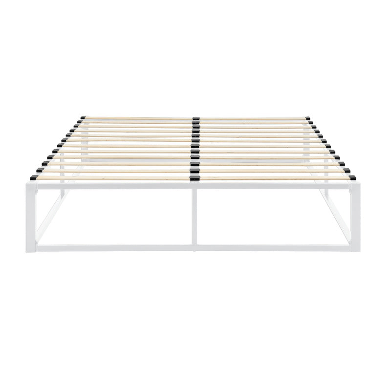 Bedframe – Metalen Bed – Bedframe Met Lattenbodem – Stabiel Bed – Tweepersoonsbed – Zwart – Stevig Gecoat Staal – Onderhoudsvriendelijk