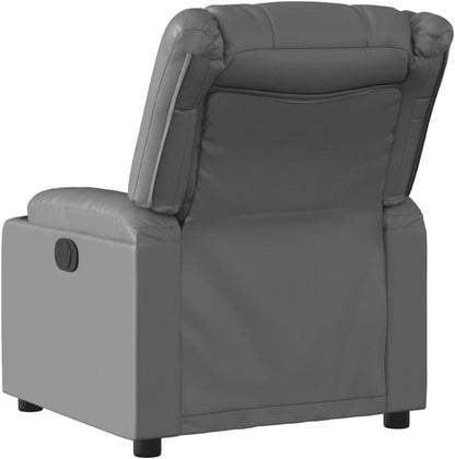 vidaXL Fauteuil verstelbaar kunstleer grijs, relaxfauteuil, relaxstoel, armstoel, leunstoel, luie stoel, tv stoel, standenstoel, fauteuil stoel