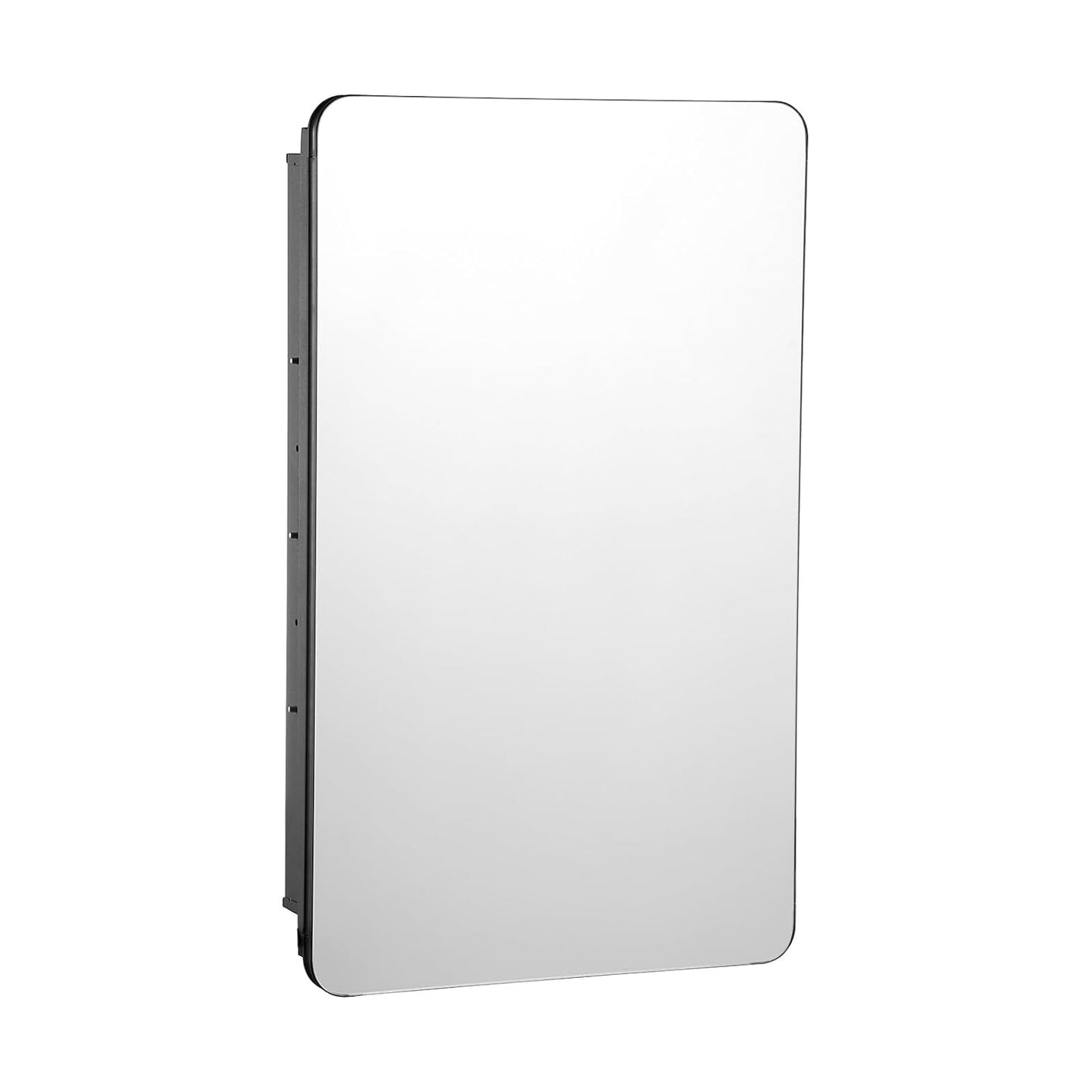 VEVOR Medicijnkastje, 40,6 x 61 cm, medicijnkast voor badkamer met spiegel, aluminium frame, badkamerhangkast, 2-laags verstelbare planken, inbouw- en wandmontage