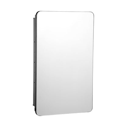VEVOR Medicijnkastje, 40,6 x 61 cm, medicijnkast voor badkamer met spiegel, aluminium frame, badkamerhangkast, 2-laags verstelbare planken, inbouw- en wandmontage