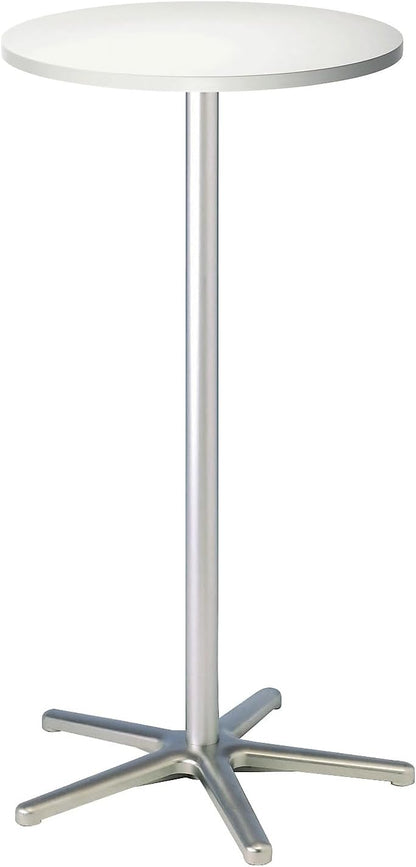 Maul Statafel 9323102, hoogte 110 cm, aluminium standaard, rond tafelblad van hout, Ø 60 cm, wit