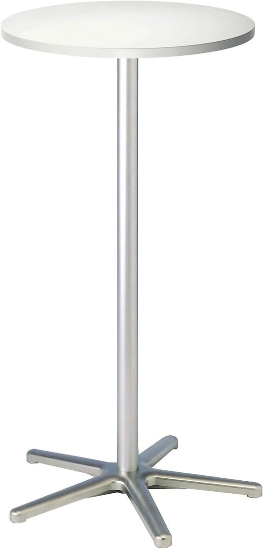 Maul Statafel 9323102, hoogte 110 cm, aluminium standaard, rond tafelblad van hout, Ø 60 cm, wit