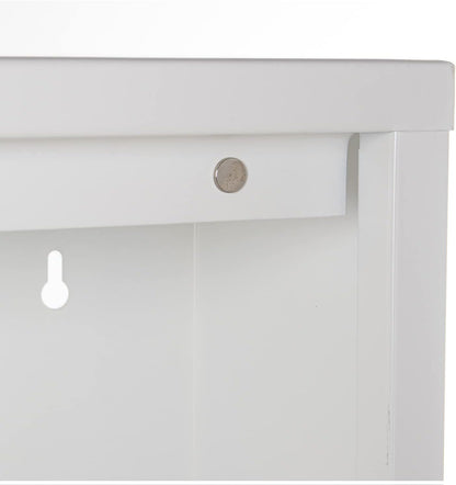 d'casa Metalen schoenenkast met 5 fronten, wit, 50 x 16 x 169 cm.