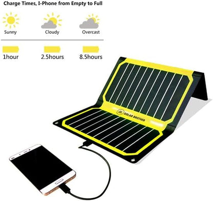 SUNMOOVE 16 W SOLAR BROTHER zonne-oplader, opvouwbaar, zonnepaneel, USB-poort 3,2 A, USB-kabel inbegrepen