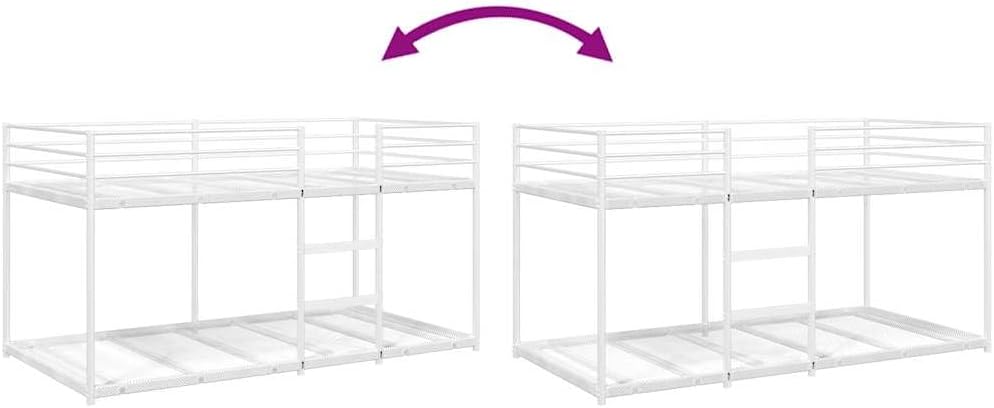vidaXL Stapelbed zonder matras 90x190 cm staal wit, bedframe, bedbodem, slaapkamermeubilair, hoogslaper, stapelbedframe, laag stapelbedframe