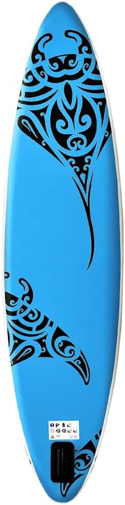 Opblaasbaar Stand Up Paddleboard – SUP Board – Peddelboard – Kajak – Surfboard – Blauw 305x76x15 cm – PVC Materiaal – Inclusief Handpomp & Aluminium Peddel
